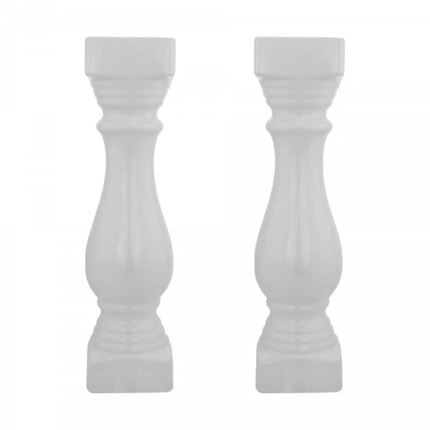 Balustrade Part White Ceramic Baluster 20 inch High Set of 2 Cover