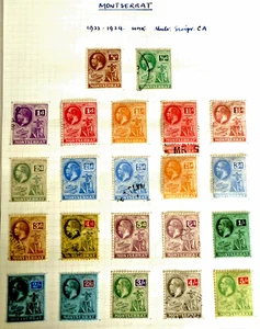 Montserrat 1922 - 1929 set a 5s MM / USATO SG;63 / 83 (24 FRANCOBOLLI) 4s F/U c £177 - Foto 1 di 1