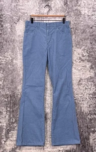 Pantalone Dickies vintage 33 x 33 uomo blu velluto a coste gamba svasata - Foto 1 di 6