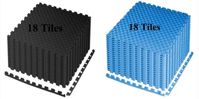 HealSmart 18Tiles Puzzle Exercise Mat Interlocking 1'' Thick Foam Floor Gym Mat