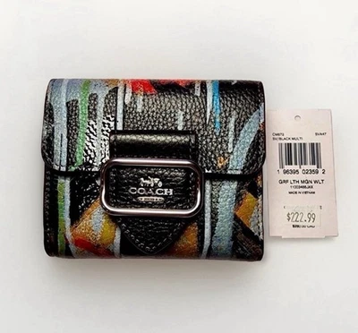 NWT COACH x Mint + Serf Morgan Small Bifold Wallet CM672 Graffiti Print AUTHENTC - Image 1 of 4