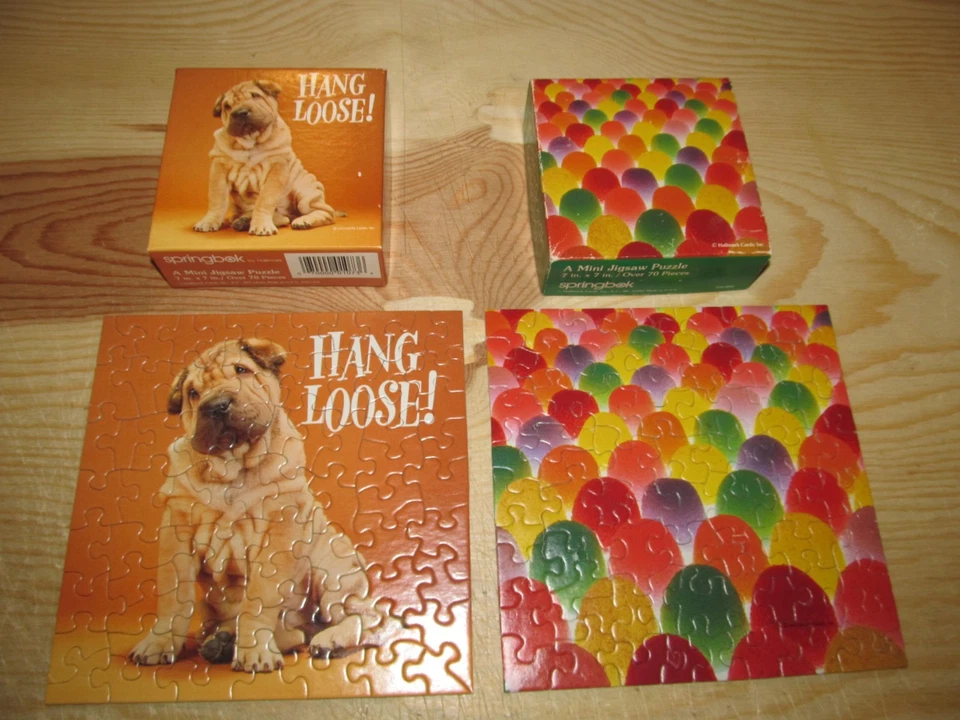 2 Vintage Springbok Mini Puzzles Hang Loose! Dog & Goodie Goodie Gumdrops - Image 1 of 4