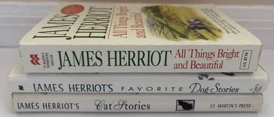 James Herriot Lot of 3 Books Cat Dog Stories HC All Things Bright and Beautiful - Image 1 of 4