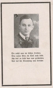 Deutsche WK II ( ORIGINAL ) Todeskarte -- Infanterie Regt - 1945 getötet - Bild 1 von 2