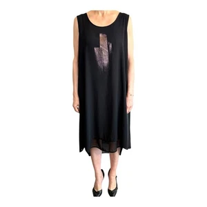 Obi New Zealand Size 14 (10 US) Black Chiffon Layered Tunic Dress NZ Designer - Bild 1 von 24