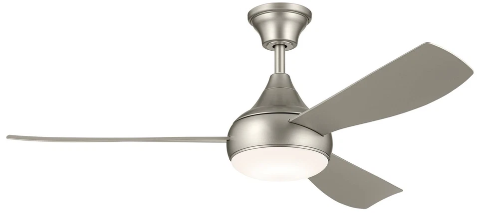 54" Kichler Ample Brushed Nickel LED Outdoor Ceiling Fan with Remote - Image 1 of 1