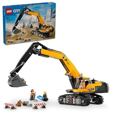 LEGO City Yellow Excavator Car Toy Present Birthday Block Christmas Boys Girls C - Image 1 of 4