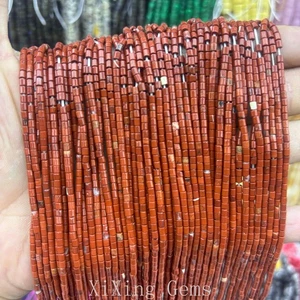 Cuentas espaciadoras de disco tubular cilindro de jaspe rojo natural de 2 mm para hacer joyas hágalo usted mismo - Imagen 1 de 6