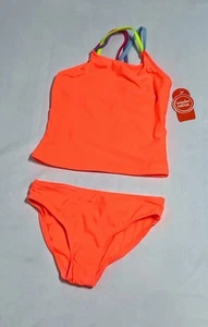 Wonder Nation Girls 2 Piece Tankini Swimsuit Size 7/8 Orange NWT - Picture 1 of 5