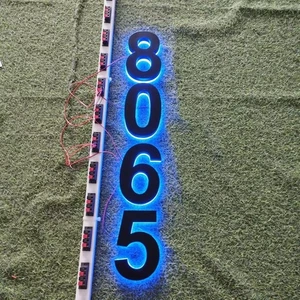 Targa indirizzo lettera illuminata led metallo numero civico insegna logo - Foto 1 di 23