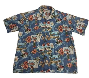 Camicia vintage Hilo Hattie uomo XL hula ragazza hawaiana floreale con bottoni - Foto 1 di 7