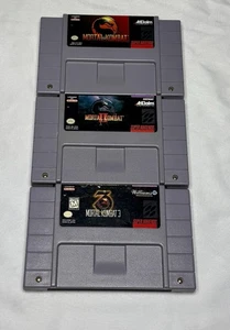 Mortal Kombat 1, 2, and 3 Super Nintendo SNES Lot - Picture 1 of 10