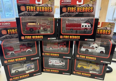 8 vehículos modelo fundido a presión Corgi Fire Heroes - modelos del Departamento de Bomberos de Chicago Foto 1 de 4