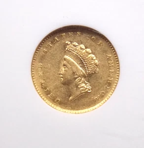 1854 One Dollar GOLD Liberty Head *TYPE 2* $1 NGC AU55 #002 About Unc ECC&C, Inc - Picture 1 of 5
