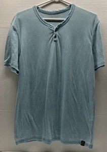 Lucky Brand Venice Burnout kurzärmliges hellblaues Henley-Hemd - Herren M *EUC* - Bild 1 von 9