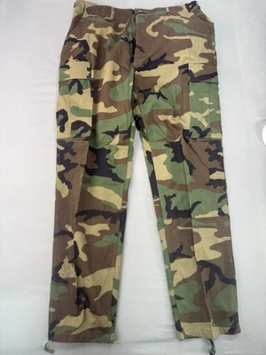 Calça Militar Masculina Grande Longa Floresta Camuflagem Ripstop Botão de Carga Voar NOVA - Imagem 1 de 4