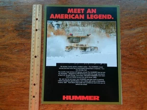 1992 1993 1994 Hummer Humvee H1 Sales Ad Brochure Folder Original AM General - Picture 1 of 7