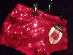 Red Sequin Boyshorts Costume or Dance Adult Brand New With Tags  - Picture 1 of 7