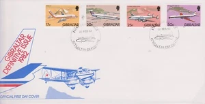 GB - GIBRALTAR 1982 Aircraft/Definative's Medium Value 17p to 50p SG 468-471 FDC - Picture 1 of 1