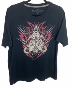 MARC ECKO Cut N’ Sew Wolf Crest Bullets Horns Graphic Logo Black Shirt Men’s XL - Picture 1 of 6