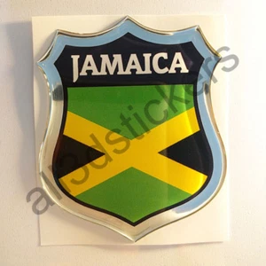 Pegatina Jamaica 3D Escudo Emblema Vinilo Adhesivo Resina Relieve Coche Moto - Foto 1 di 3