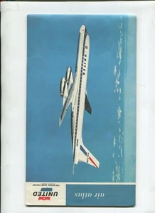 Vintage Airline Streckenkarte United Airlines Air Atlas 1963 - Bild 1 von 2