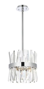 Crystal Pendant Chandelier Light Fixture Chrome Bedroom Bar Kitchen Island 12" - Picture 1 of 9