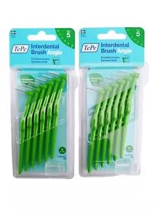 2 X TEPE INTERDENTAL GREEN ANGLE 6 PACKS 12 BRUSHES SIZE 5 ,0.8mm FLOSSERS - Picture 1 of 22