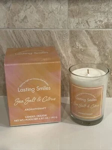 Lasting Smiles Candle Sea Salt and Citrus Aromatherapy 6.87 oz 195g NIB - Picture 1 of 24