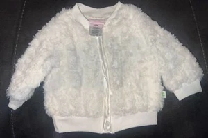 Girls 12Months, Off White/ivory Soft Sweater, Zipper, Duck Duck Goose Brand - Picture 1 of 5