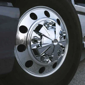 THUB-MFRP33 Chrome ABS Plastic Front Mag Wheel Axle Cover Kit with Removable Cen - Picture 1 of 4