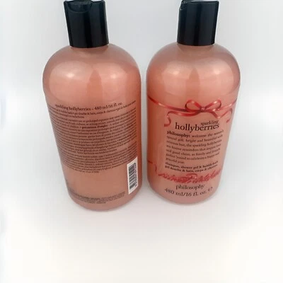 Champú de gel de ducha Philosophy Sparkling HollyBerries baño de burbujas 16 OZ sellado Foto 1 de 4