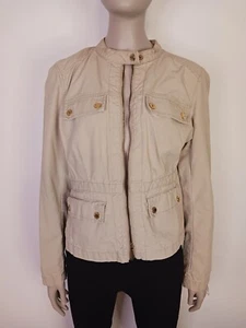 Michael kors Jean Denim Jacket khaki Size 10 military style. Blazer biker jacket - Picture 1 of 8