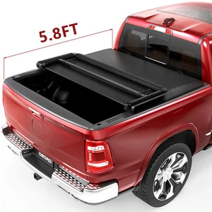 OEDRO 5.8FT Tri-Fold Tonneau Cover For 2007-2013 Silverado Sierra 1500 Crew Cab - Picture 1 of 8