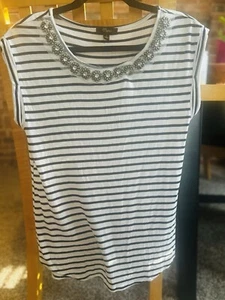 Blusa túnica top escote con joyas manga corta CUPIO para mujer talla S - Imagen 1 de 5