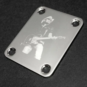 GUITAR NECK PLATE - Engraved Photo Etched - BRAD PAISLEY Fits Fender - CHROME - Picture 1 of 3