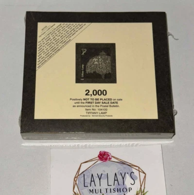 Brick Set of 100 Sheets of 2008 Tiffany Lamp 1 Cent USA 2,000 Stamps STILL NEW! - Image 1 of 4