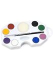 Smiffy's Make Up FX Aqua Rainbow Kit 8 Colours, Palette, Brush & Sponge Set