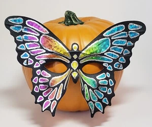 Máscara Arco Iris Mariposa Años 90 Respaldo de Tela Blanca Cordón Elástico De Colección Halloween  - Imagen 1 de 8