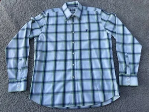 Quba Sails Men's Blue Green Cream Large Check Shirt Cotton Size XL - Picture 1 of 13
