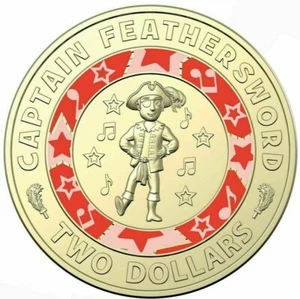 Australian Two Dollar $2 coin 2021🔴WIGGLES🔴Captain Feathersword🔴RED circ - Picture 1 of 2