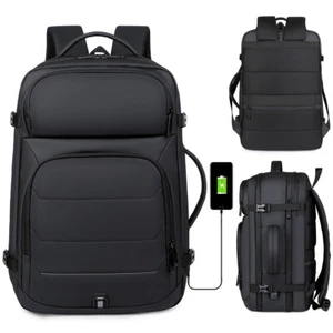 Large Expandable Backpack 50L Laptop Rucksack Waterproof Weekender School Bag UK - Picture 1 of 24