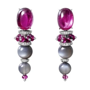 Mismatch Cocktail Earring Handmade Designer High Jewelry 925 Sterling Silver New - Picture 1 of 1