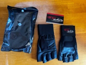 NEU Trainingshandschuhe gepolstert robust Leder Handfläche Halbfinger kleine Handschlaufen - Bild 1 von 3