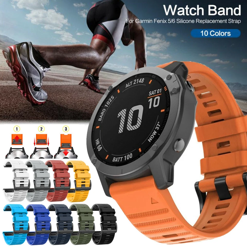 Per Garmin Fenix E 8 5 5X Plus 6 6X Pro 7 7X Quick Fit Cinturino Orologio Cinturino Silicone - Immagine 1 di 4