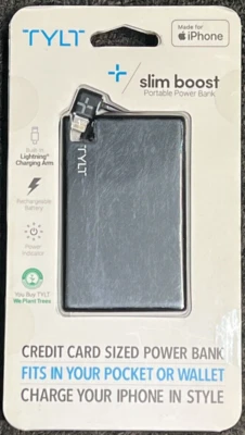 Tylt Slim Boost 1350mAh Battery Pack - Black - Image 1 of 2