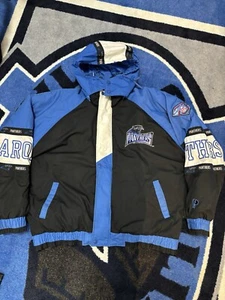 Pro Player NFL Carolina Panther Vintage 90s Hooded Puffer Coat Jacket Mens XL - Picture 1 of 10