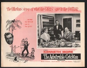 Admirable Crichton Lobby Card-Kenneth More pointing at Diane Cilento.