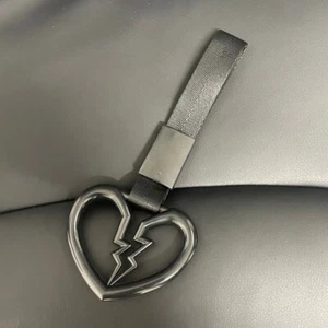 ALL BLACK JDM TSURIKAWA Broken Heart Subway Train Bus Handle Strap Charm Drift - Picture 1 of 2