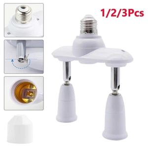 2 in 1 E26 E27 Light Socket Splitter Adapter Standard Base LED Bulb Converter US - Picture 1 of 15